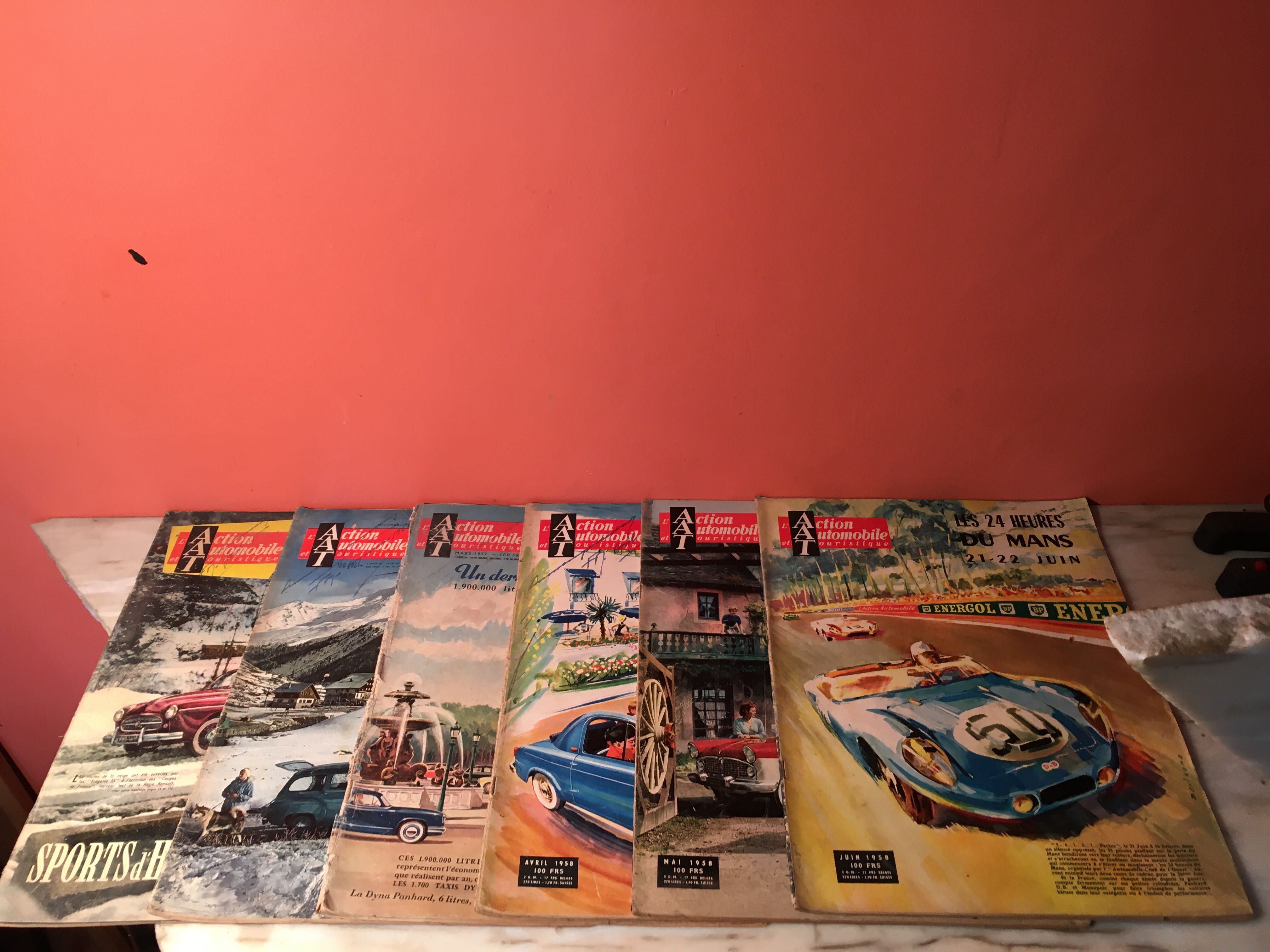 ACTION  AUTOMOBILE et Touristique - anos 50 - 6 revistas