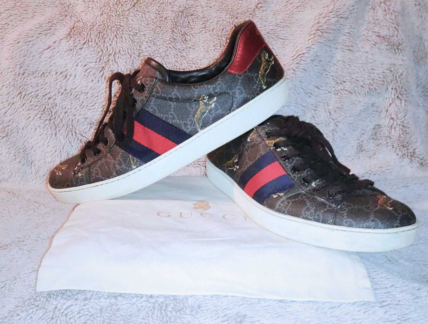 sapato gucci ace gg supreme tiggers [$1000+]