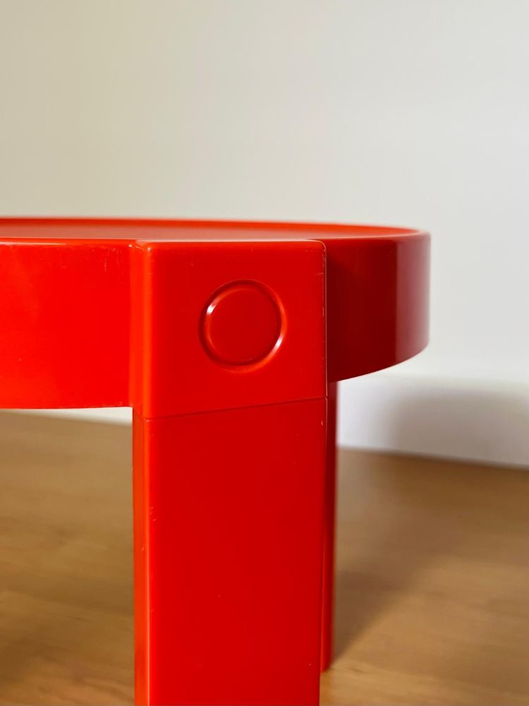 Mesa de apoio vermelha anos 70 Prisunic