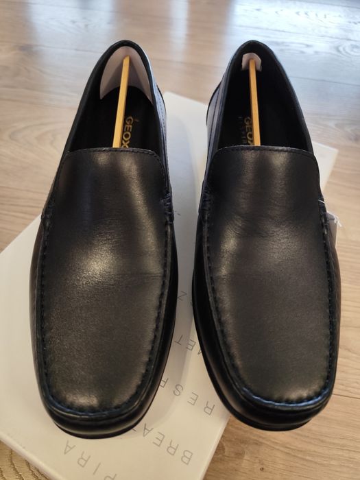 Mokasyny skórzane Geox U Ascanio B czarne skórzane skóra naturalna 41