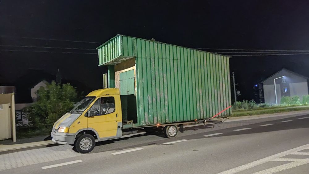 Duży Garaż blaszak kontener przyczepa np.na budowę...stajnia ocieplony