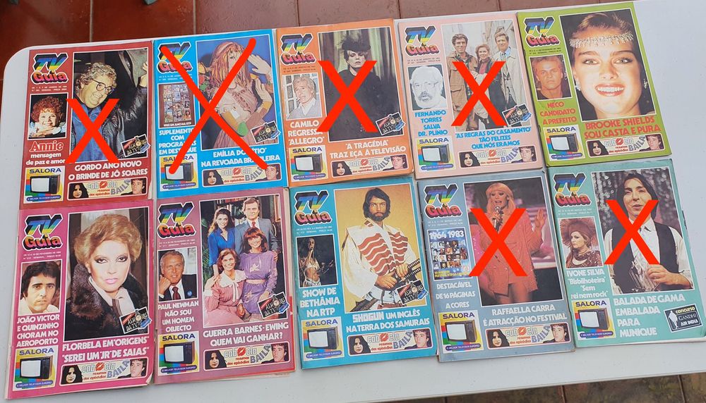 Lote de Revistas TV Guia dos anos 70, anos 80, 90