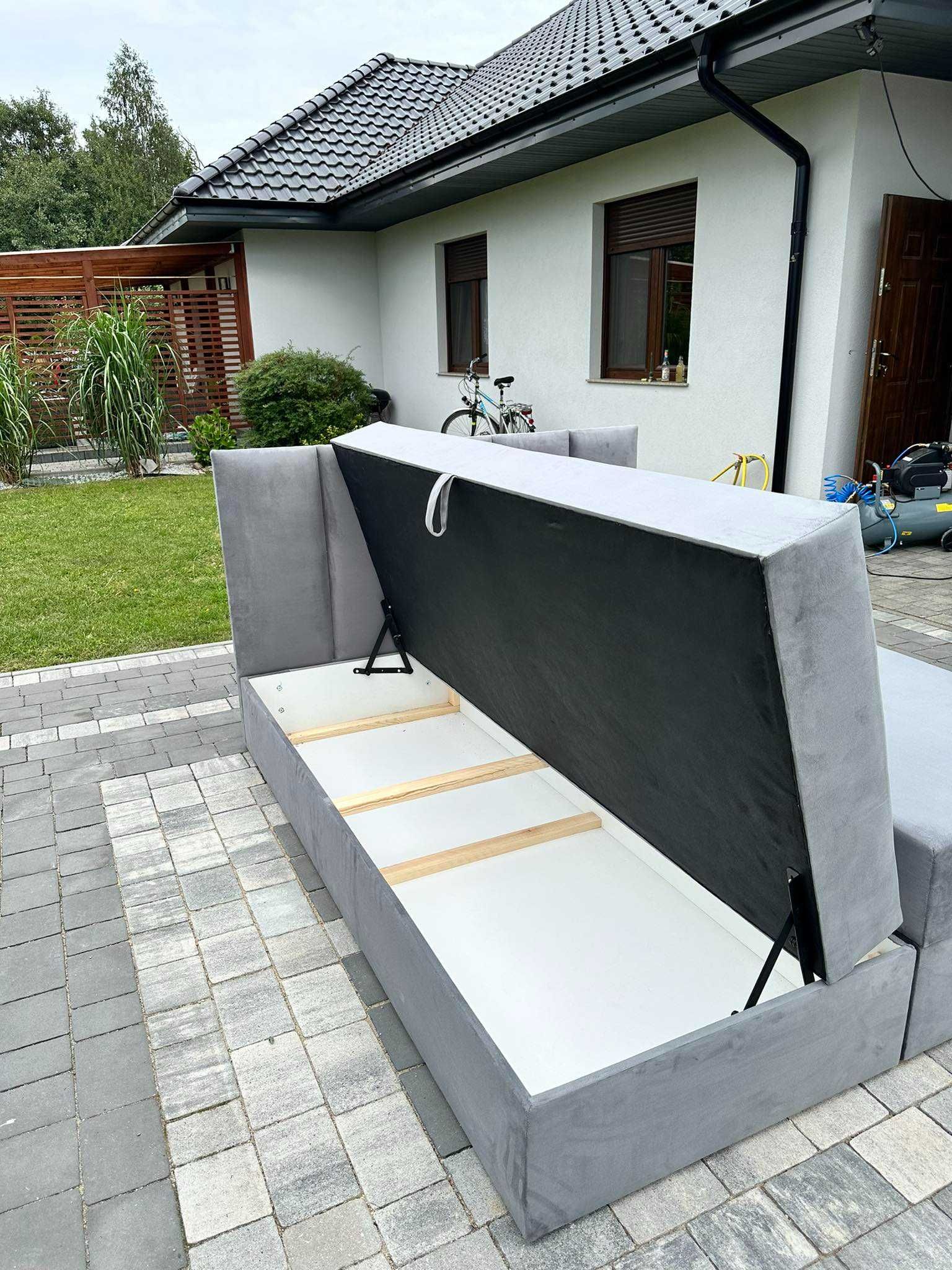 Łóżko kontynentalne SARA 160x200 z pojemnikiem Tapicerowane NOWE !!