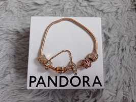 Bransoletka Pandora długość 21 cm różowe złoto