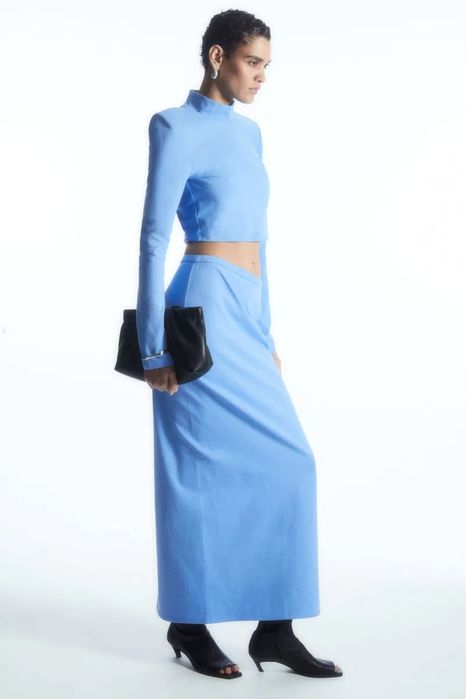 Cos довга бавовняна спідниця з розрізом ззаду