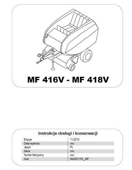 Instrukcja obsługi, Katalog części do pras Vicon, Kuhn, Claas i inne