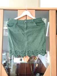 Spódnica jeansowa zielona rozmiar M