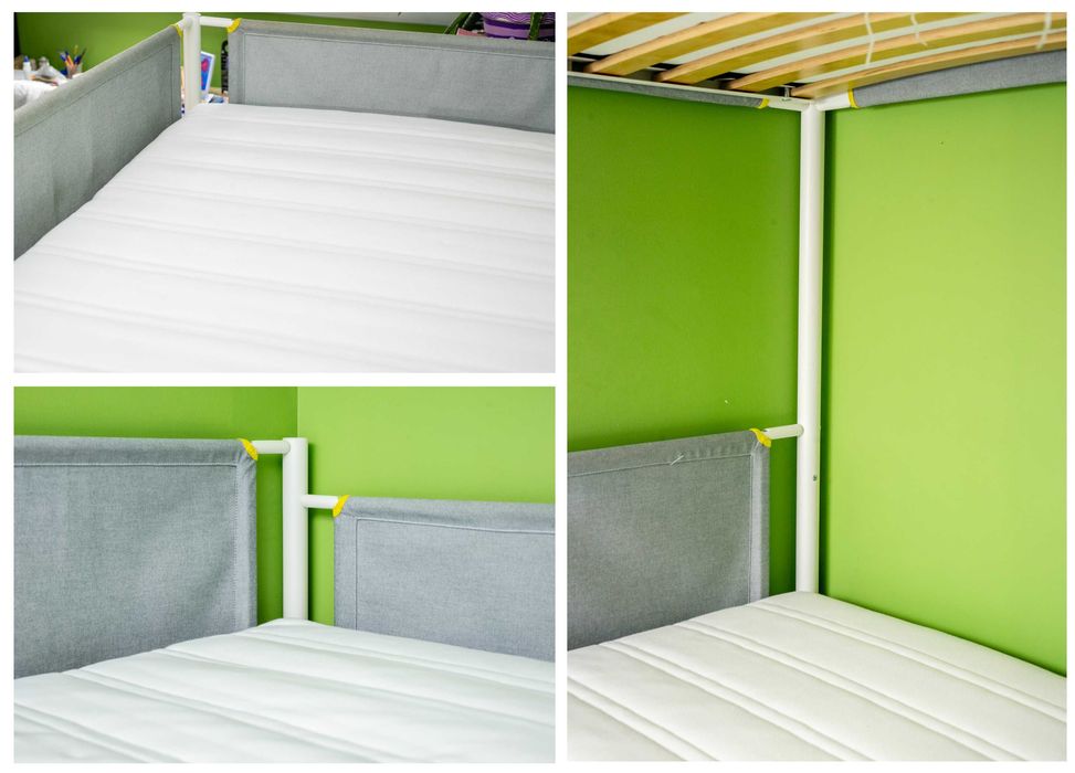 Rama łóżka piętrowego IKEA VITVAL, biały/jasnoszary, 90x200 cm | łóżko