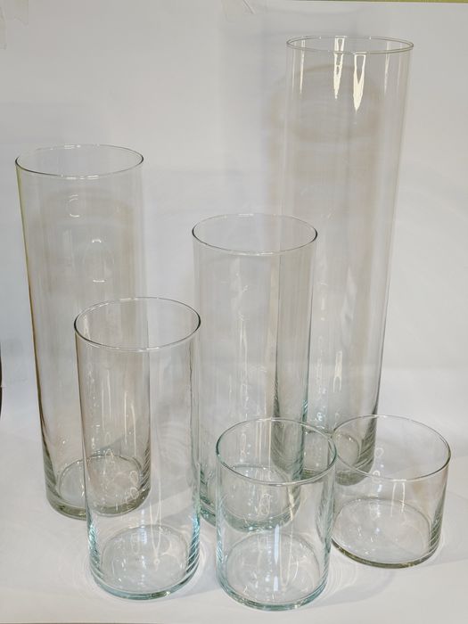 Циліндричні скляні ємності для свічок / декору/ вази