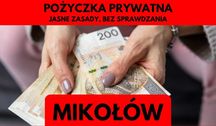 Pożyczka prywatna Mikołów Szybko, Bezpiecznie, Bez BIK! Jasne zasady