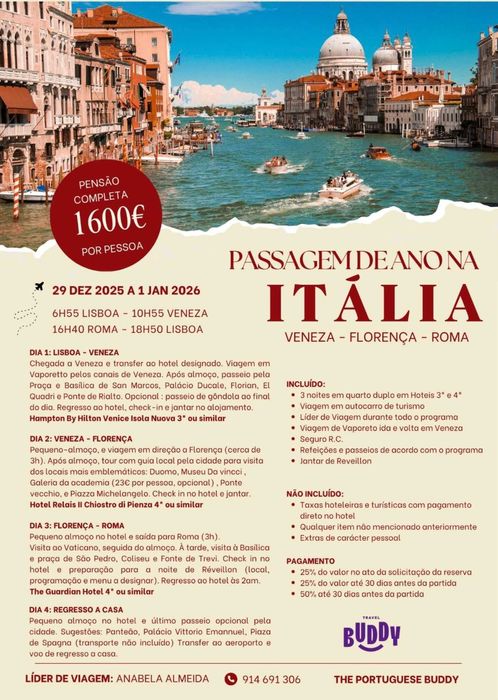 Passagem de ano 2025/2026 em Itália