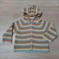 Sweter rozpinany bawełna kaptur paski 'Next' 74/80
