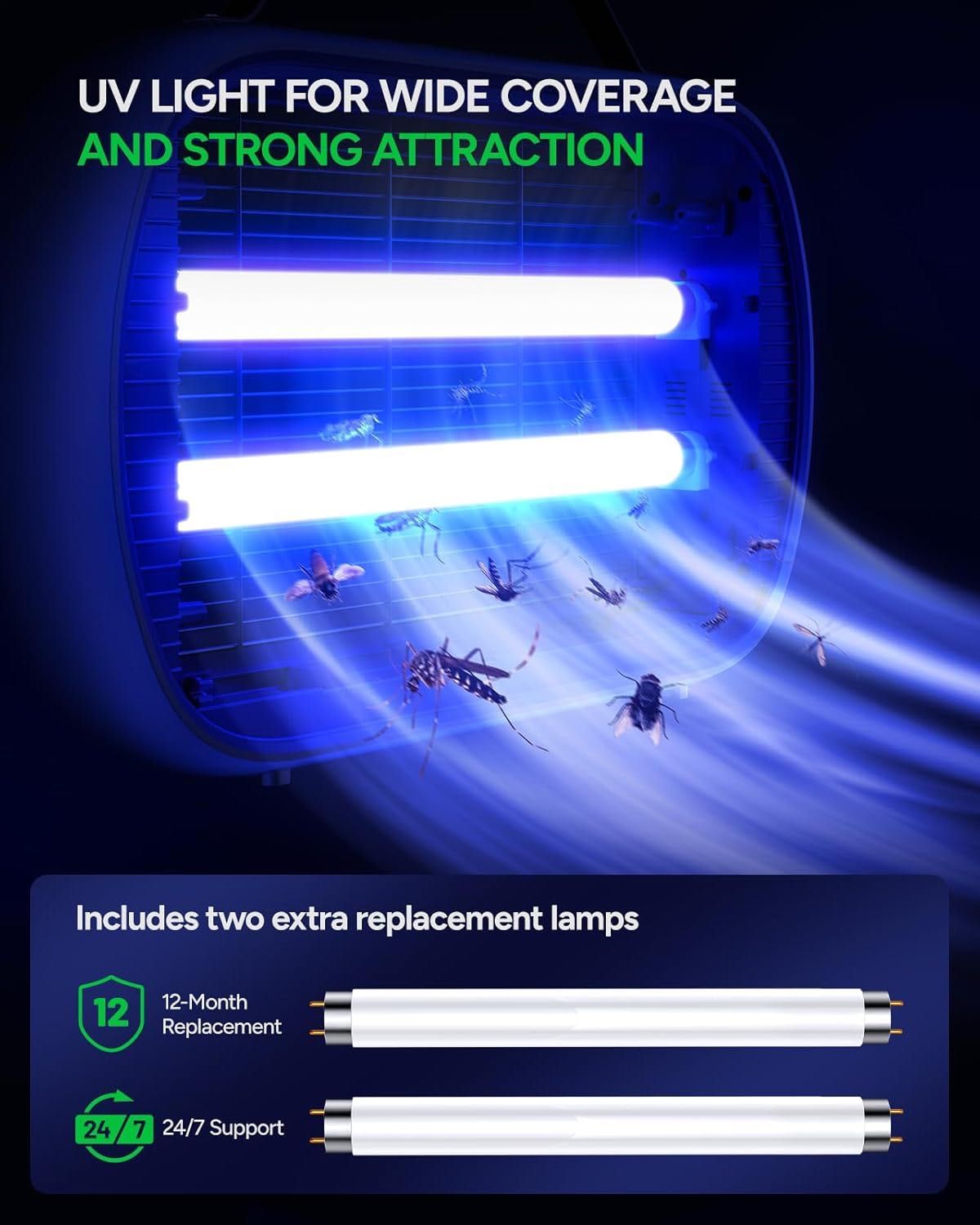 Buzzbug Fly Zapper lampa owadobójcza do powierzchni 500 m2 biała