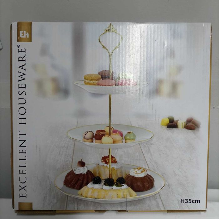 Patera na ciasto 3 poziomy Porcelana