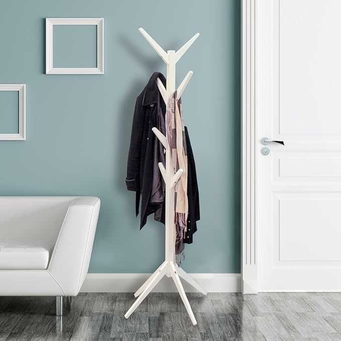 nowy biały wieszak 178 cm boho scandi Home Deco Factory drewniany