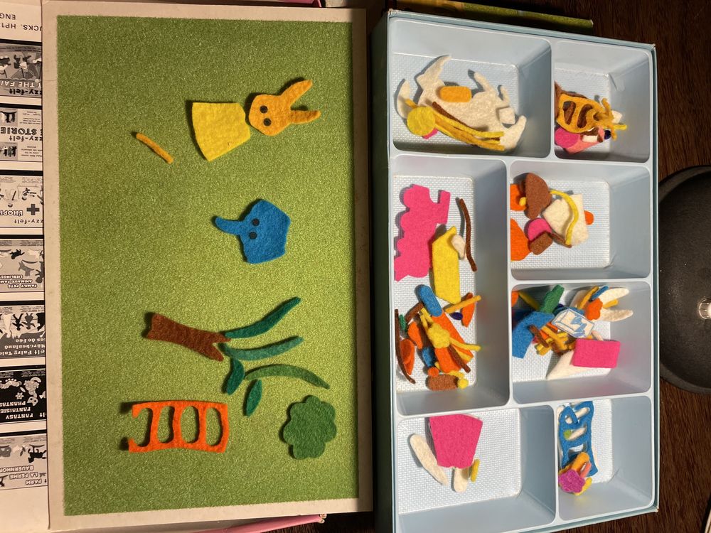Jogos feltro Fuzzy-felt anos 1960 / 70
