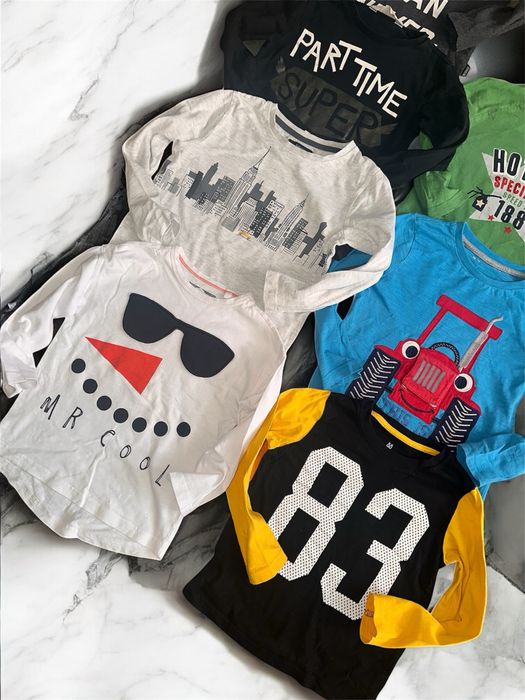 Komplet 12 szt bluzeczek dla chłopca rozm 98,98/104