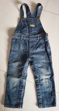 Spodnie jeansy ogrodniczki dziecięce ocieplane 94, wiek 24-36 m-cy