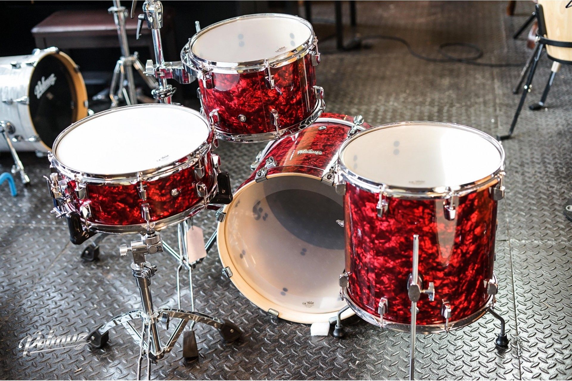 Polmuz Model 3 Birch 18" 12" 14" Shellset - Vintage Red Pearl