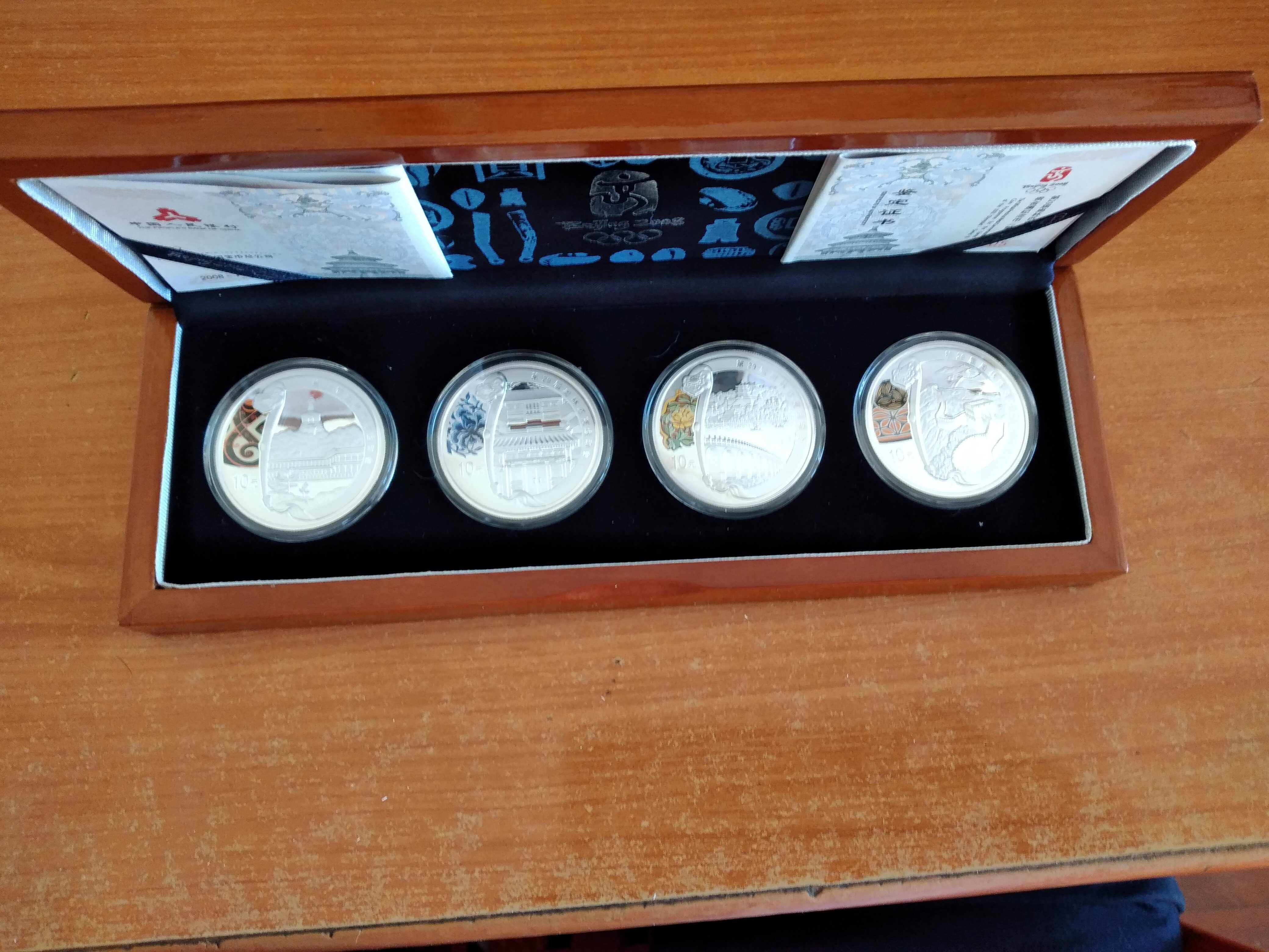 Conjunto moedas de prata Jogos Olimpicos de Pequim 2008