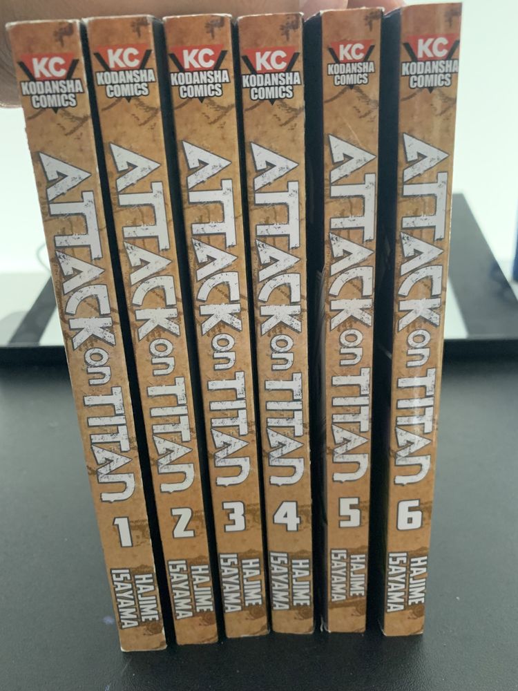Manga Attack on Titan 1 2 3 4 5 e 6 em inglês