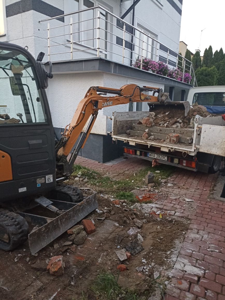 Wywóz Gruzu Transport Wywrotka Bus Rozbiórka Domu Koparko Ładowark itp