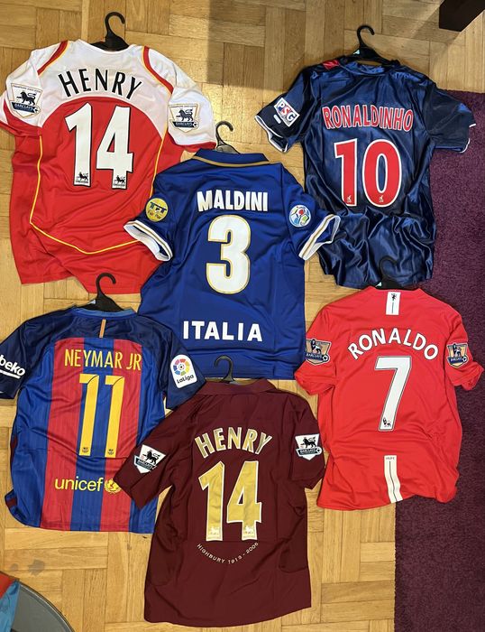 Koszulka piłkarska Ronaldo Henry Maldini XL Ronaldinho L Neymar S