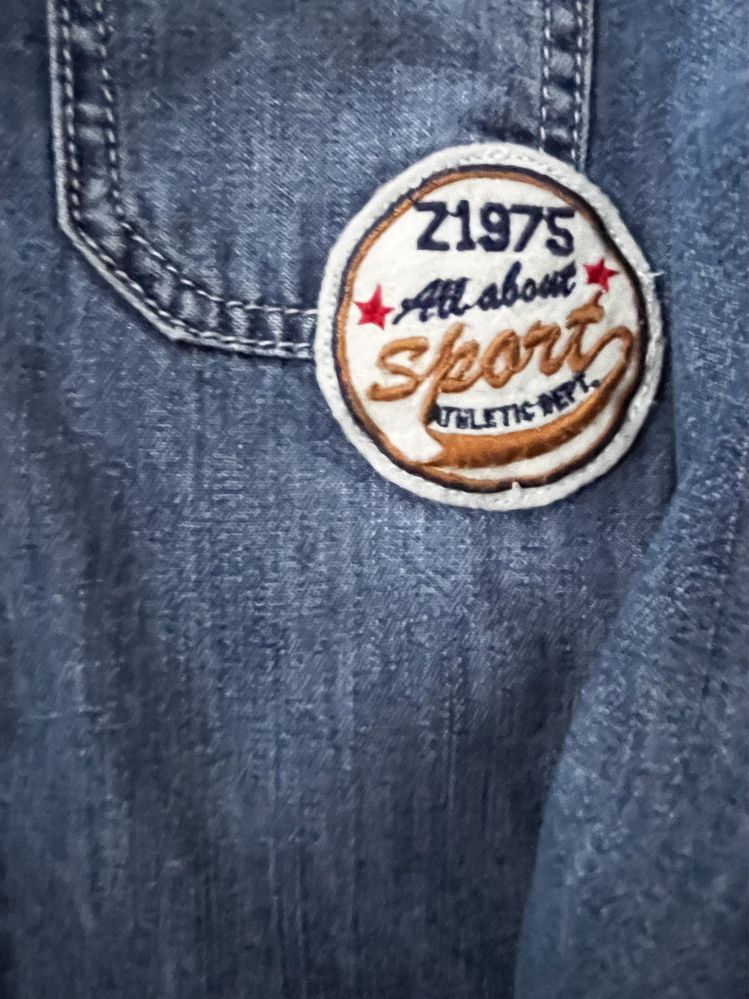 98 ZARA kurtka jeansowa z podszewką koszula jeans