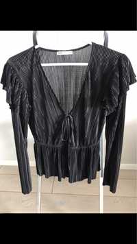 Czarna plisowana bluzka Zara