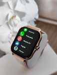 Śliczny Zegarek Damski Złoty Smartwatch