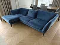 Sofa narożna, narożnik kolor granatowy