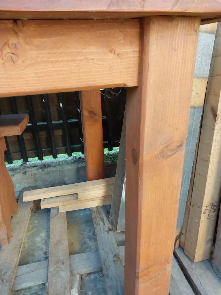 Stół i lawki drewniane,duuzy