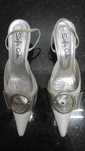 Sapatos de senhora em pele brancos e cinza Sofia Costa