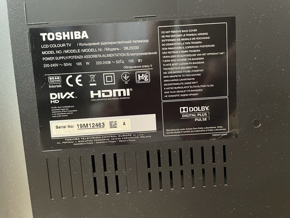 Toshiba 39L2333D