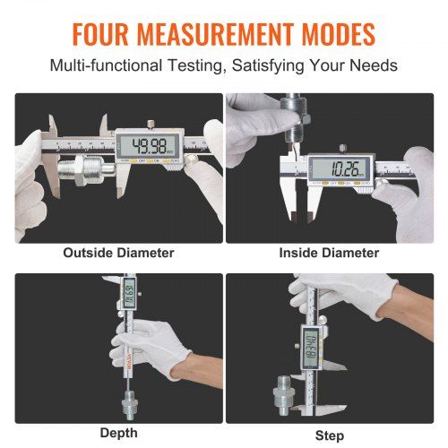 Calibrador Digital Vernier 0-150mm, ±0,02mm, aço inox, IP54, LCD, auto