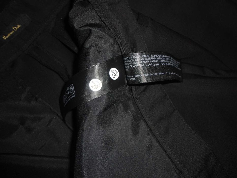 Calças pretas 100% lã fria Massimo Dutti