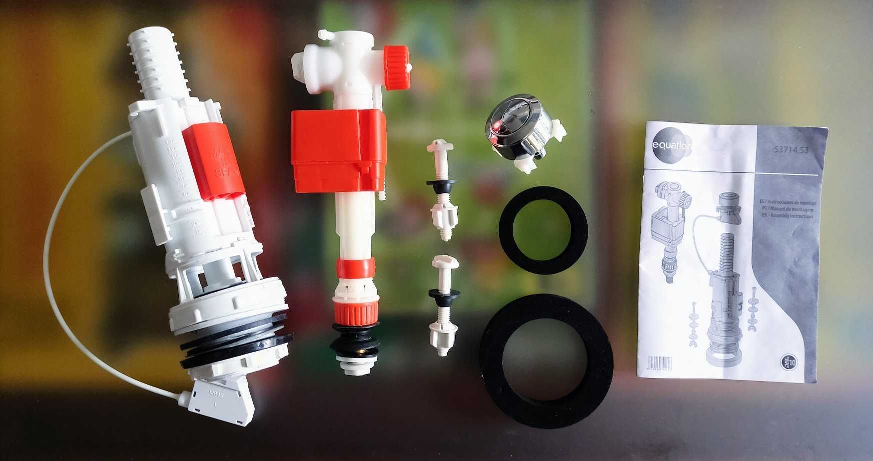 Kit universal completo autoclismo mecanismo descarga dupla