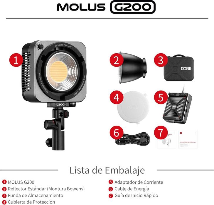 ZHIYUN MOLUS G200 - LED de 200W