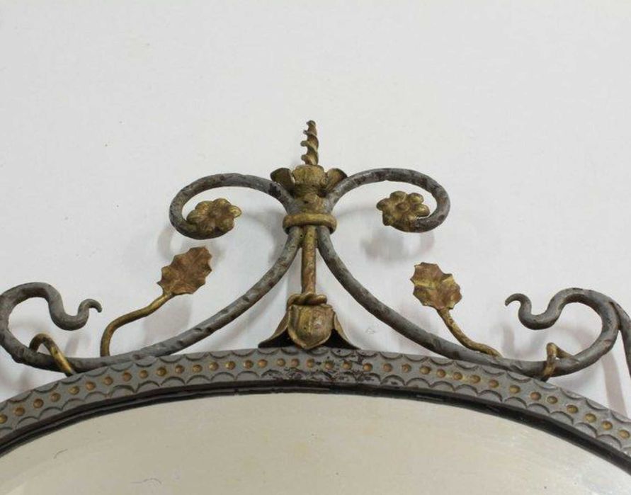 Espelho oval antigo de metal