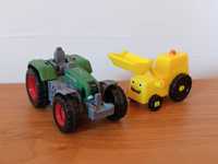 Traktorek zielony zabawka SIKU 0858 koparka żółta samochodziki resorak