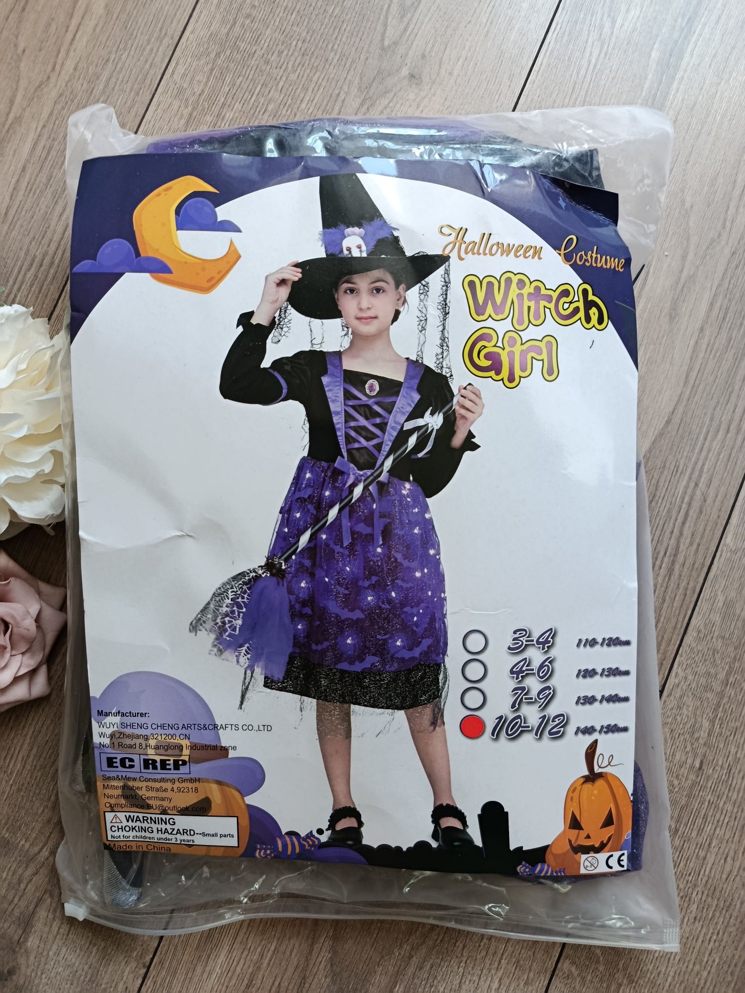Przebranie halloween sukienka wiedźma 140/146