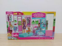 BARBIE przytulny domek dla lalek + akcesoria FXG54  F