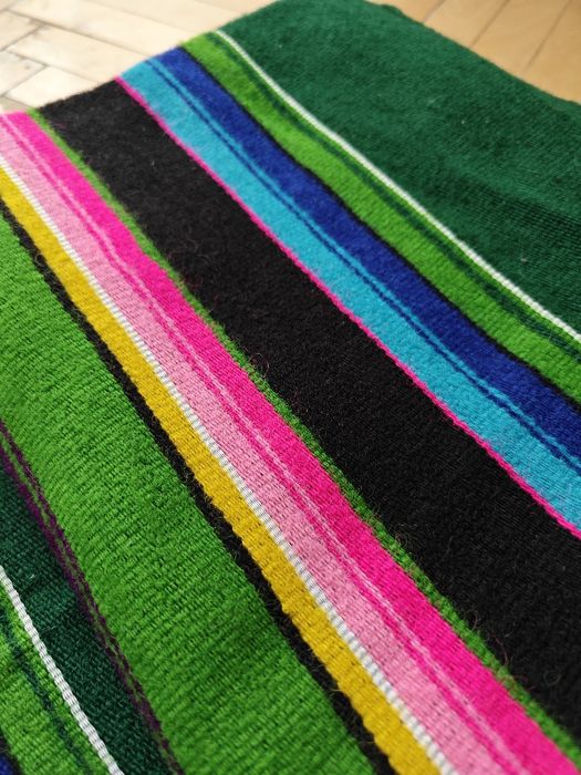 Narzuta, koc wełniany ludowy wzór 210x140