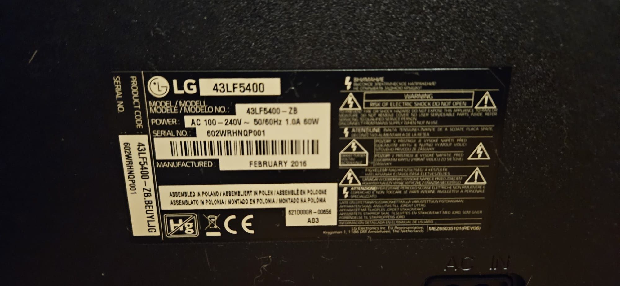 Televisão LG 43 polegadas