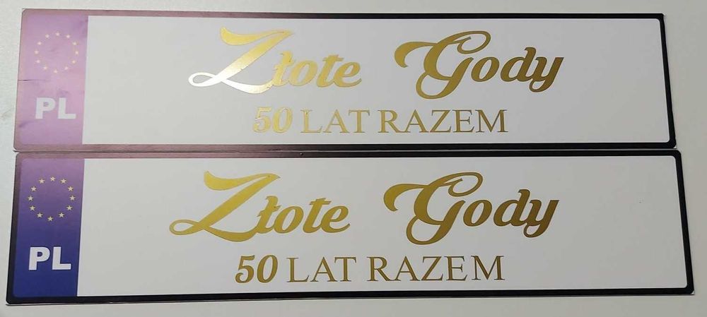 Tablice Złote Gody 50 lat Razem Rocznica Ślubu PL wodoodporne 2 szt