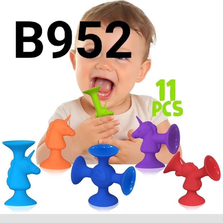Silikonowe przyssawki zabawka do wody klocki sensoryczne 11szt B952