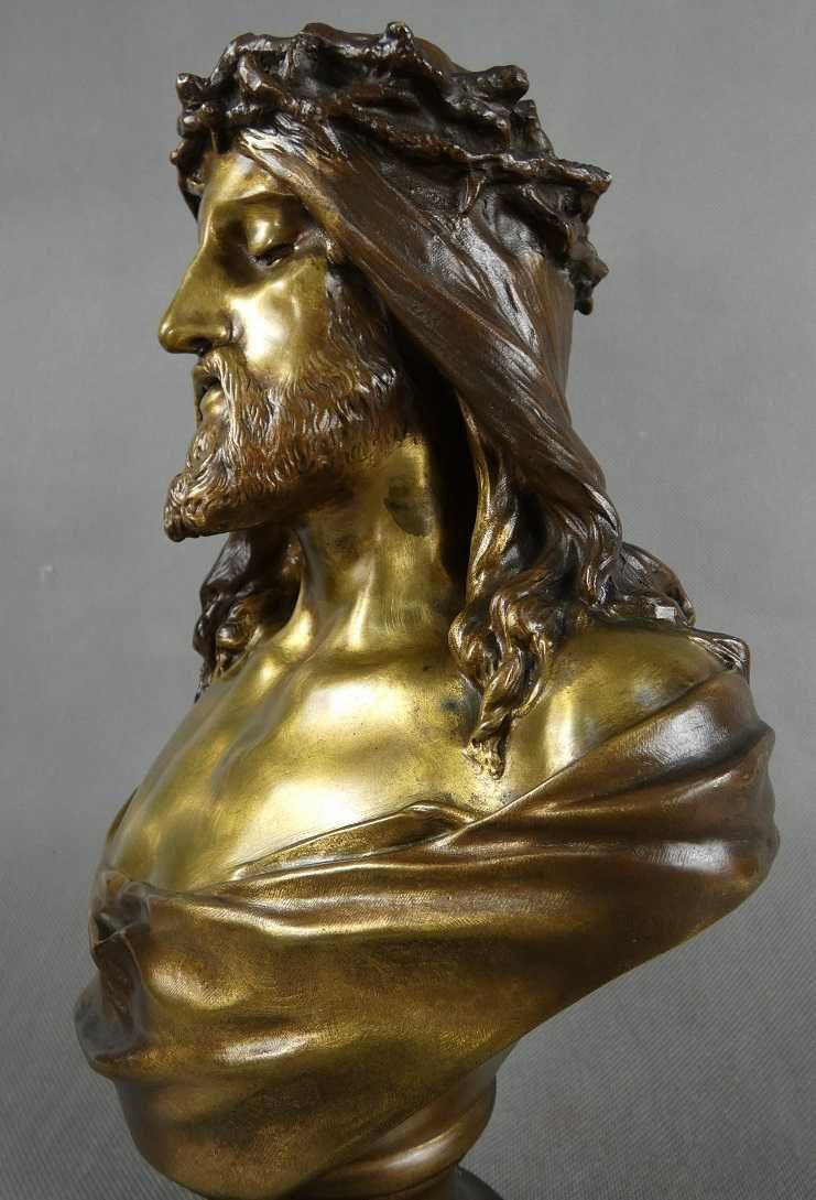 Figura POPIERSIE Jezusa brąz rzeźba JEZUS sygnowany 4,5 kg