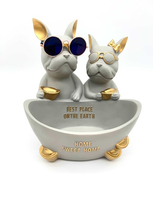 Buldog Para Misa figurka szary BM2163 osiemnastka prezent PROMOCJA