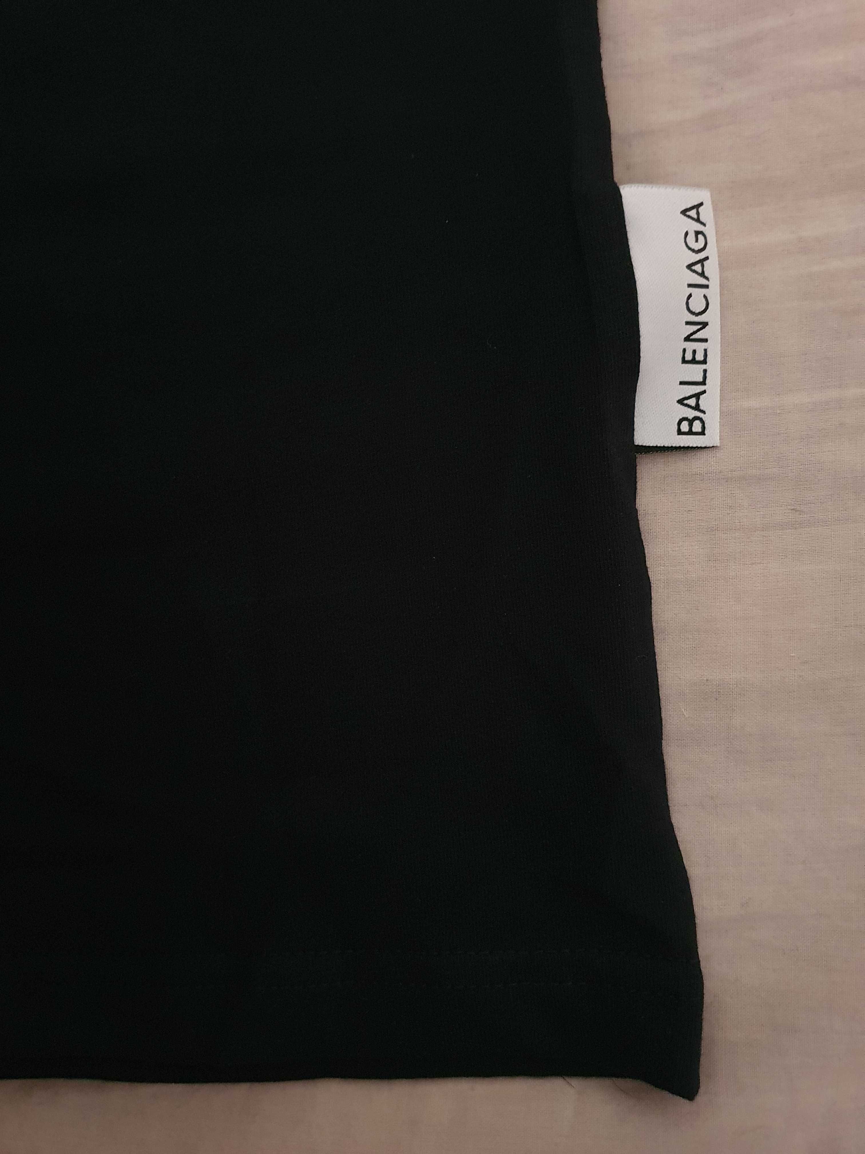 NOWA męska koszulka Balenciaga t-shirt BB neon logo petarda L