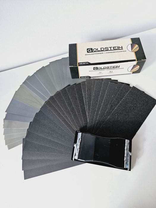Zestaw papier ścierny GOLDSTEIN P80 - P3000 45 szt + Szlifierka ręczna